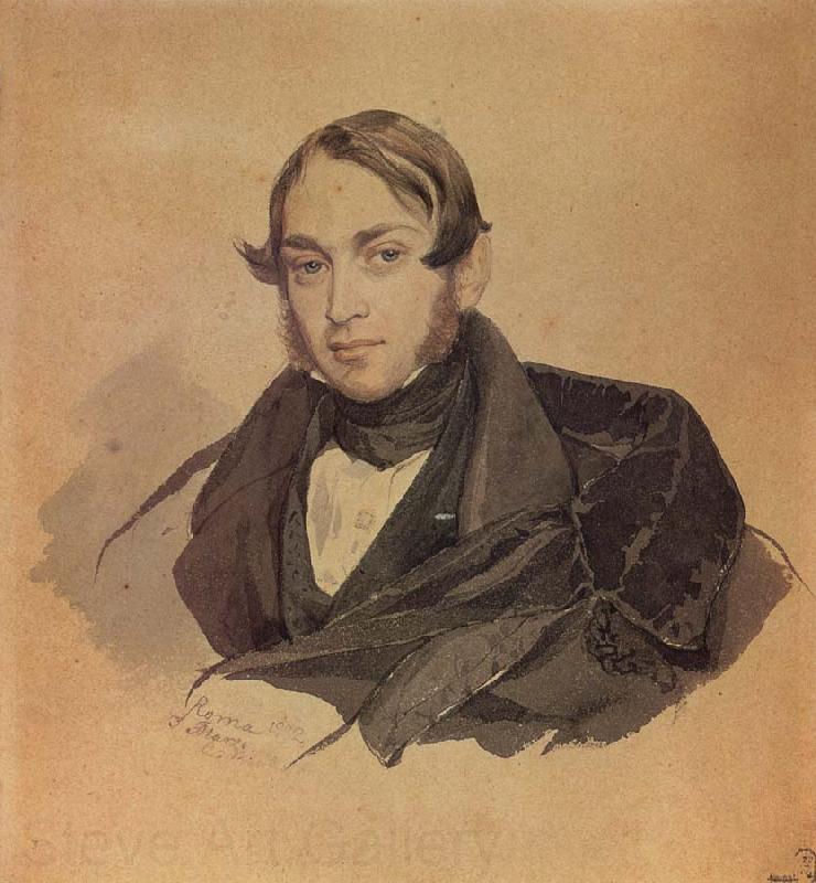Karl Briullov Portrait of Sergei Sobolevsky Germany oil painting art